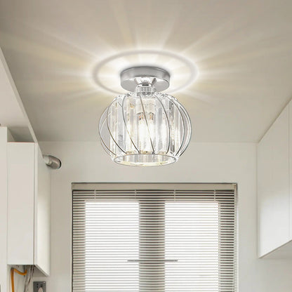 Black Ceiling Light with Glass Shade
