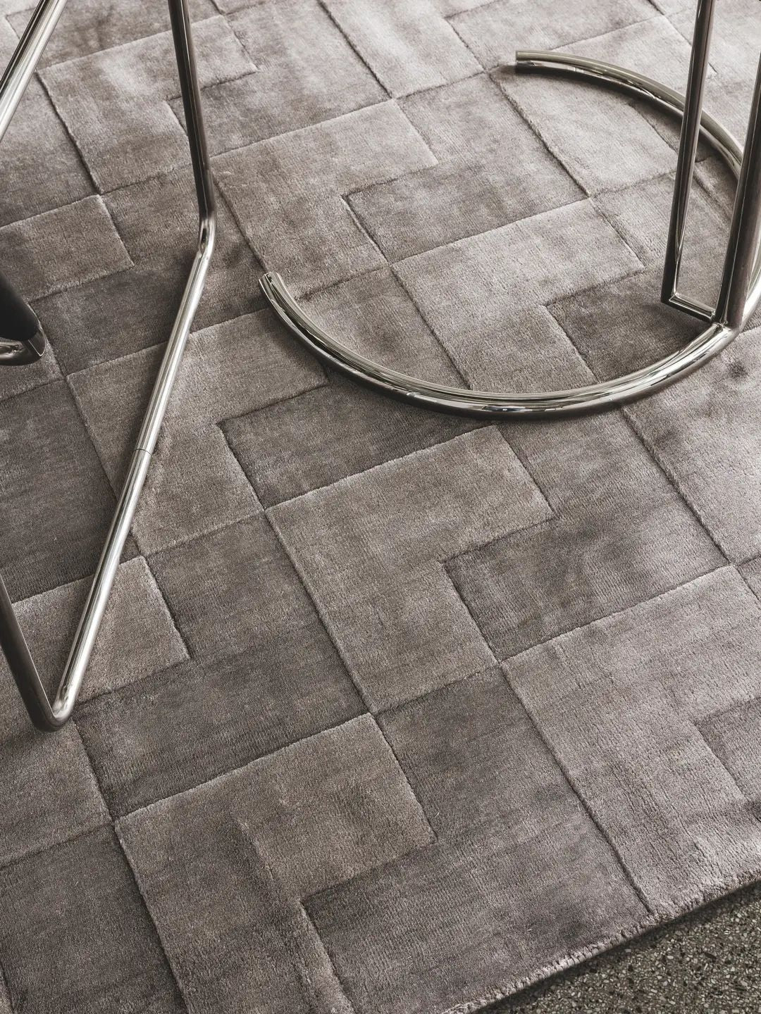 Brown lyocell rug for the living room