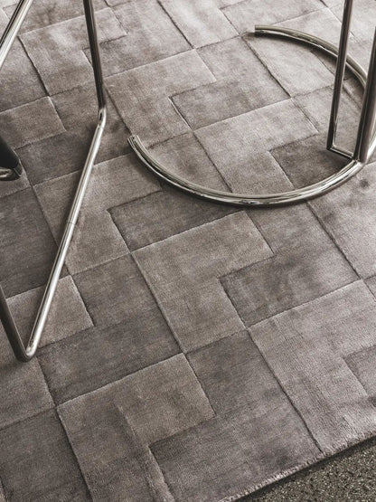 Brown lyocell rug for the living room