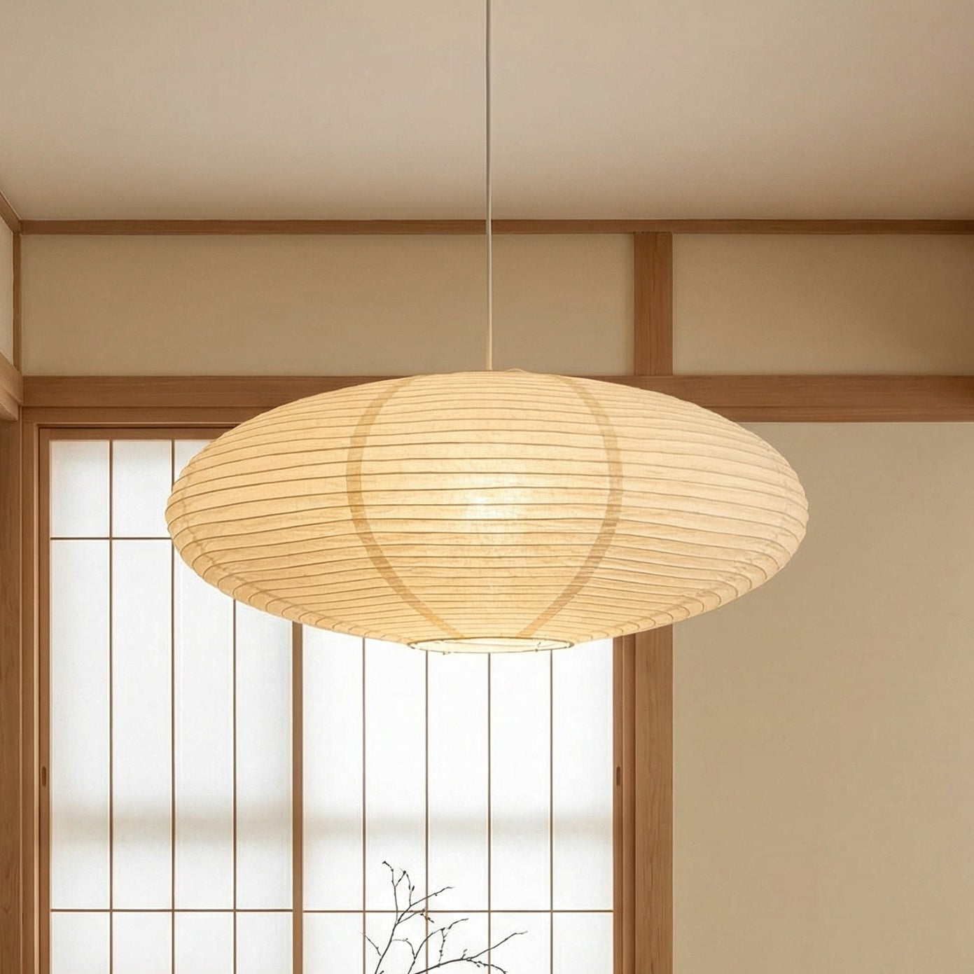 Minimalist paper pendant lamp