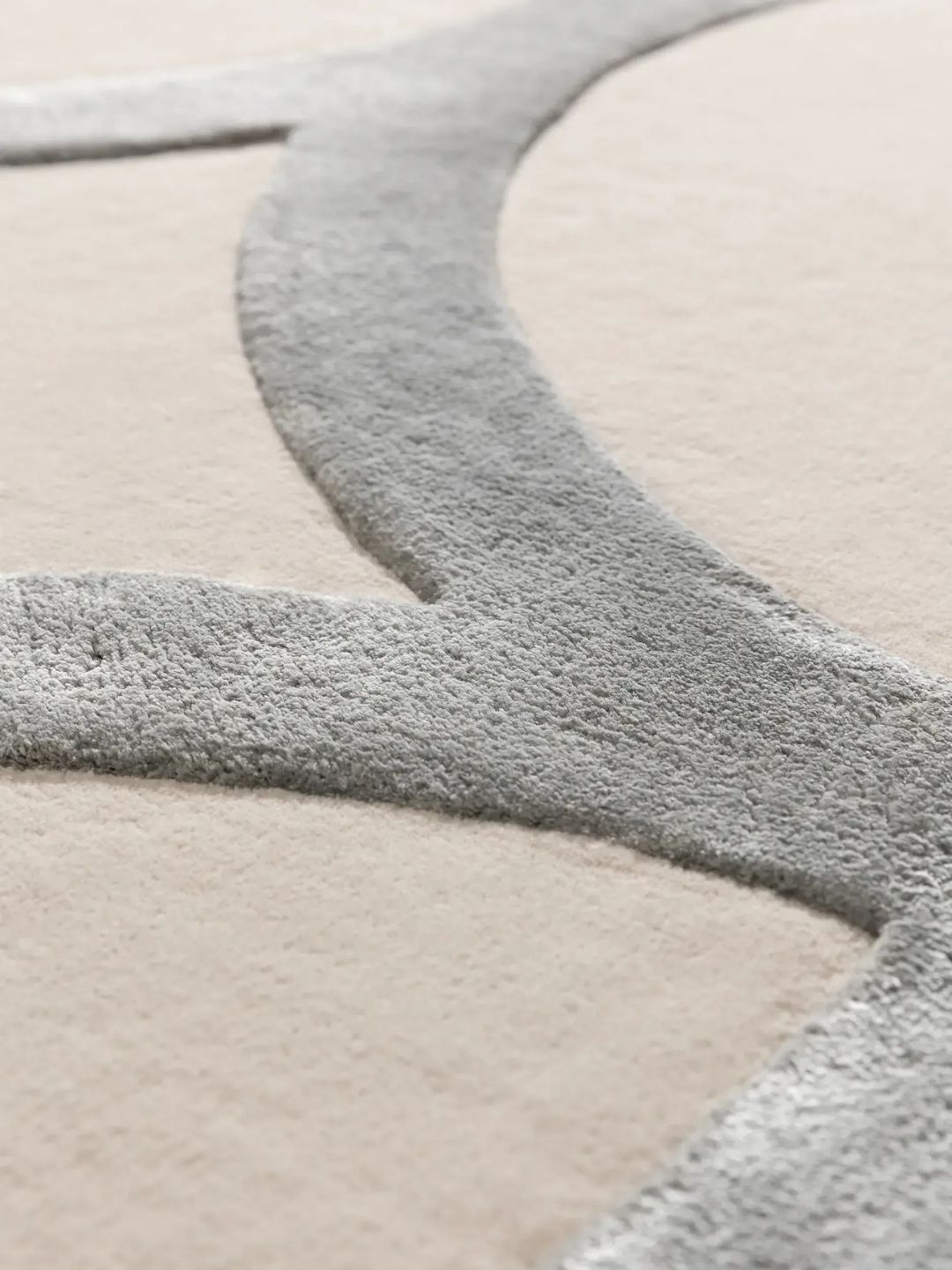 Modern wool rug for living room cream