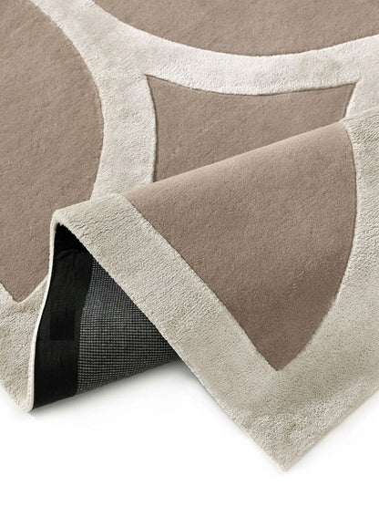 Modern wool rug for living room cream