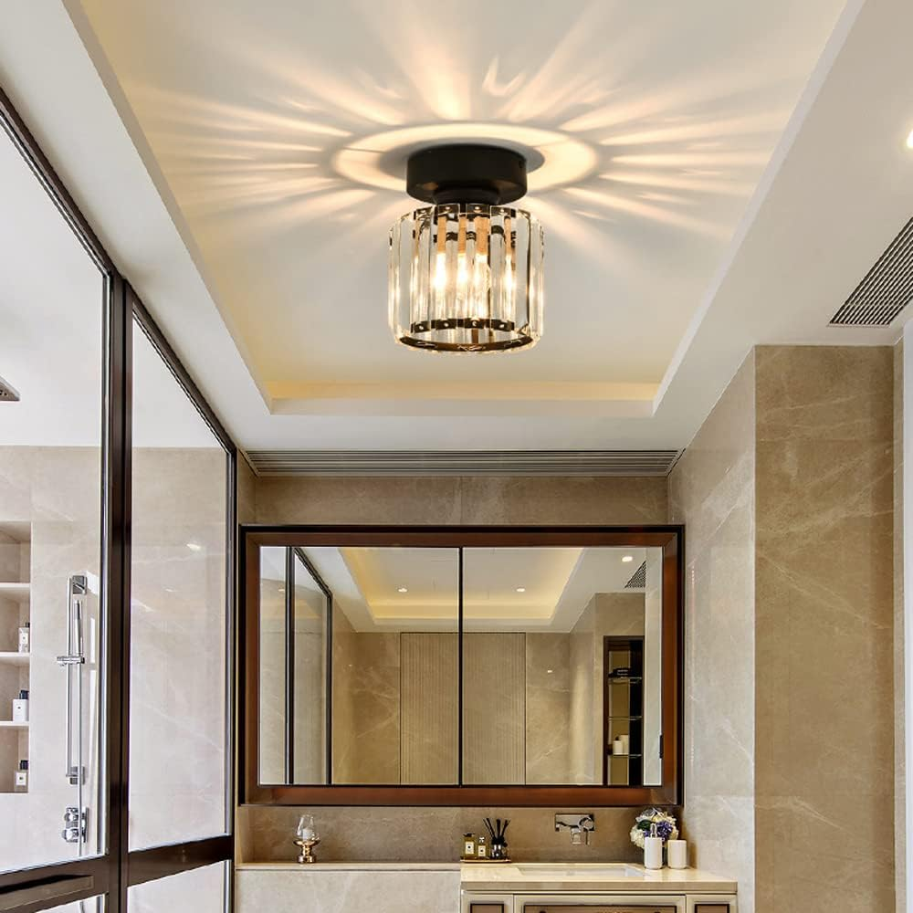 Sleek Black Hallway Ceiling Light