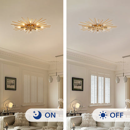 Metallic Spider Arm Ceiling Light