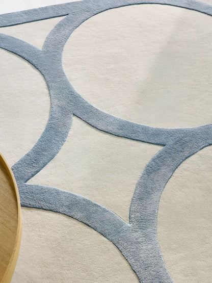 Modern wool rug for living room cream