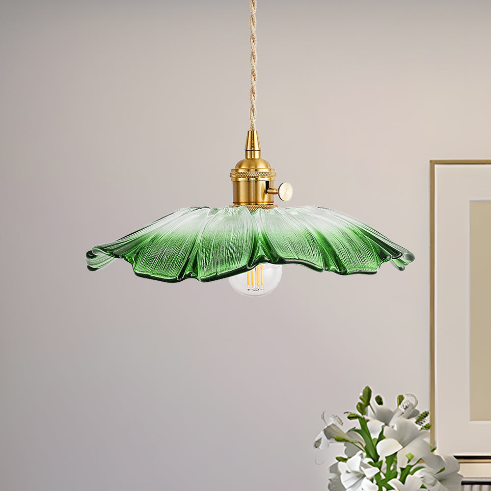 Retro Flower Glass Pendant Light