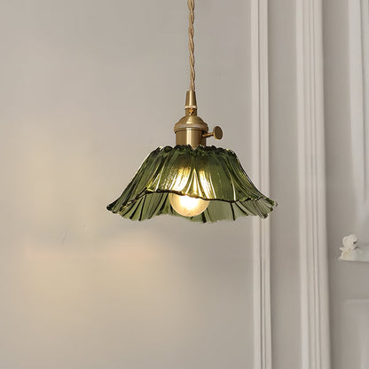 Retro Flower Glass Pendant Light