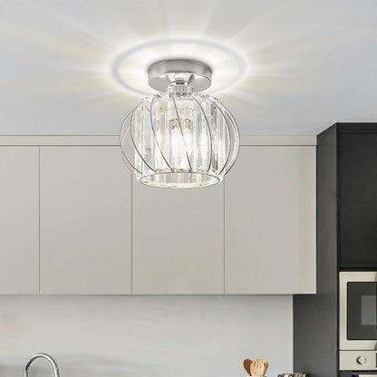 Black Ceiling Light with Glass Shade