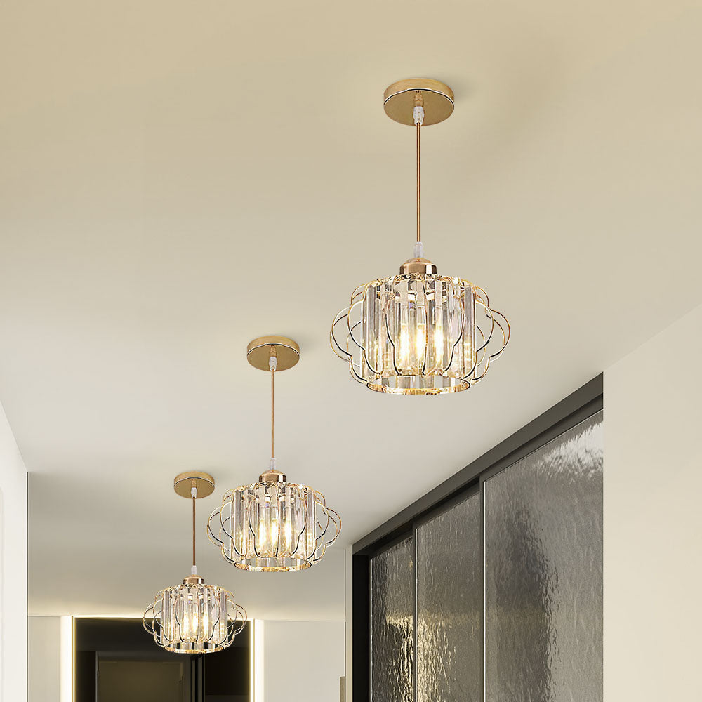 Gold Crystal Flush Ceiling Light