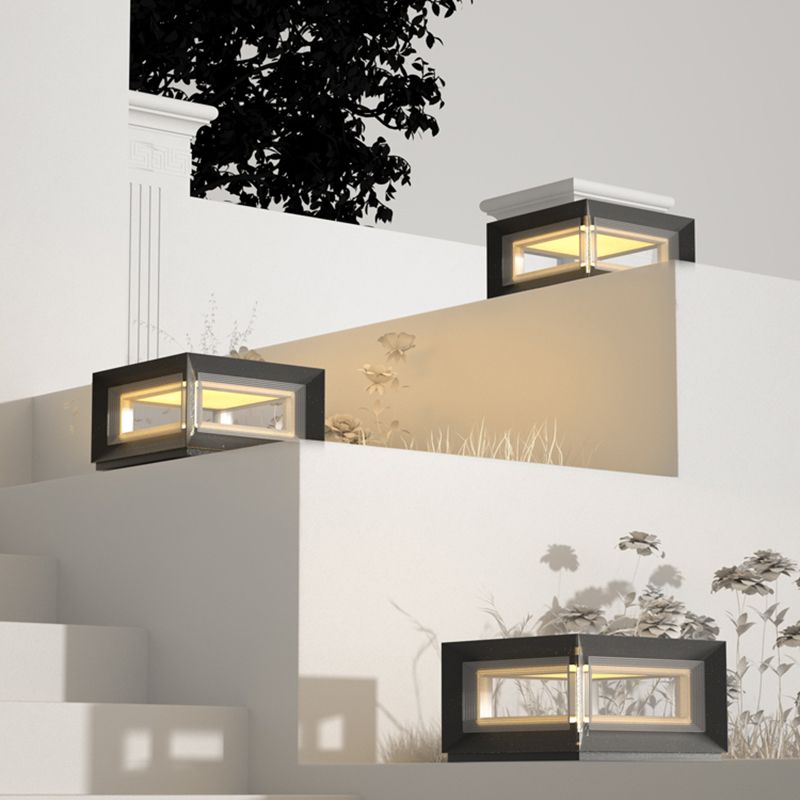 Modern LED Cube Outdoor Post Light