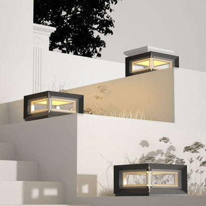 Modern LED Cube Outdoor Post Light