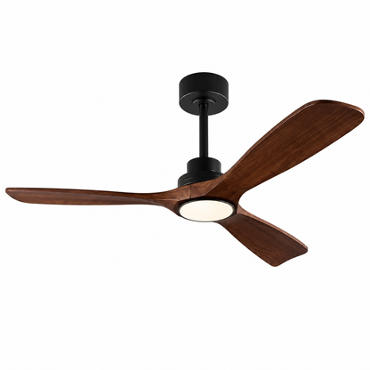 Modern Wooden Blade Ceiling Fan Light