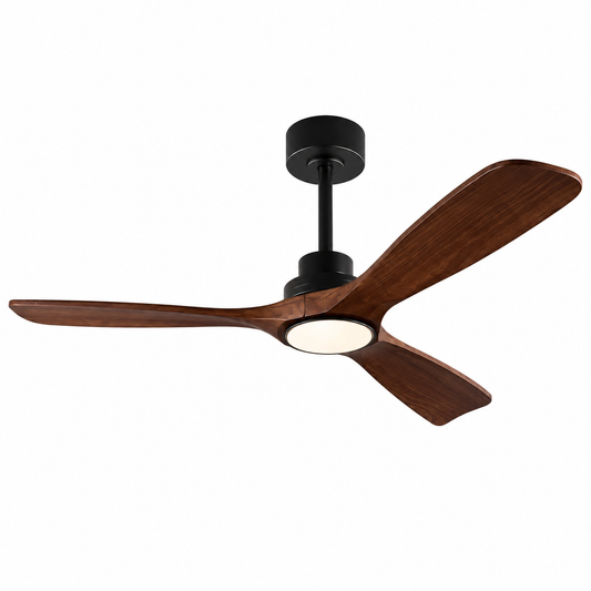 Modern Wooden Blade Ceiling Fan Light