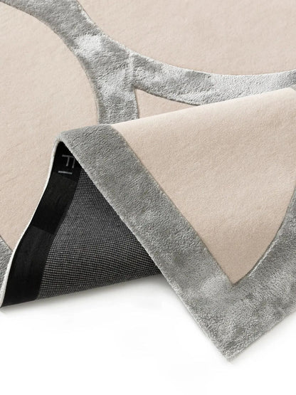 Modern wool rug for living room cream