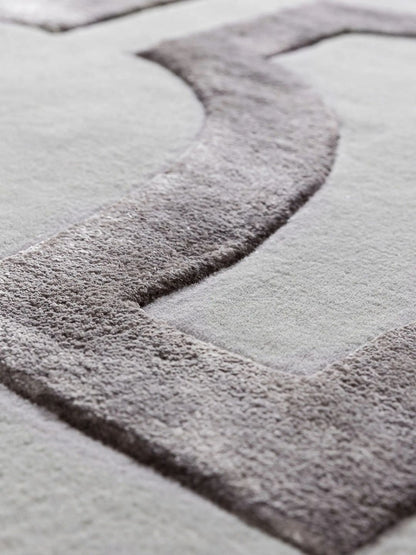 Cream wool rug living room design