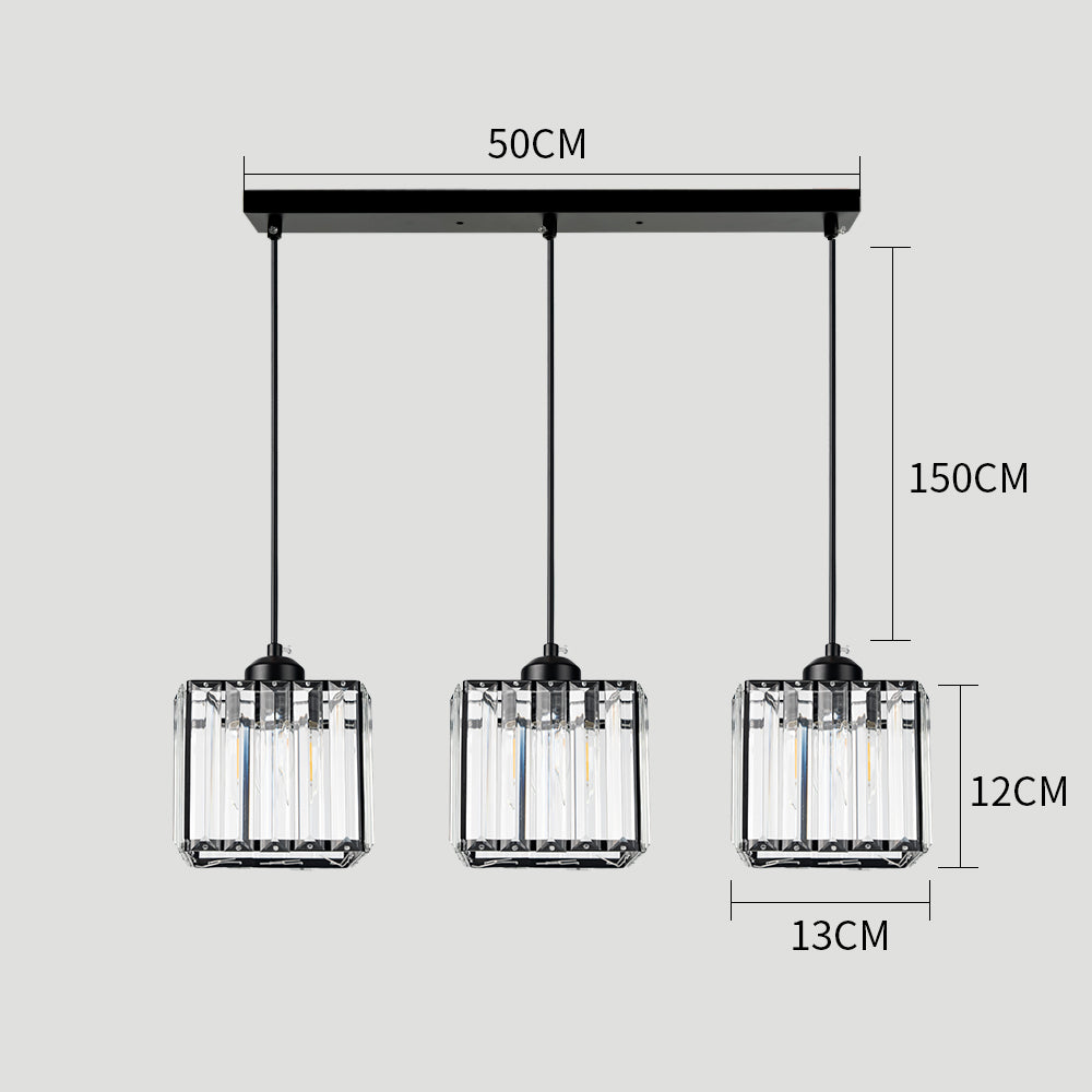 Black Multi-Head Glass Pendant