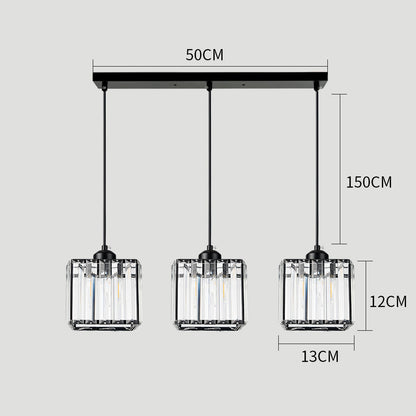 Black Multi-Head Glass Pendant