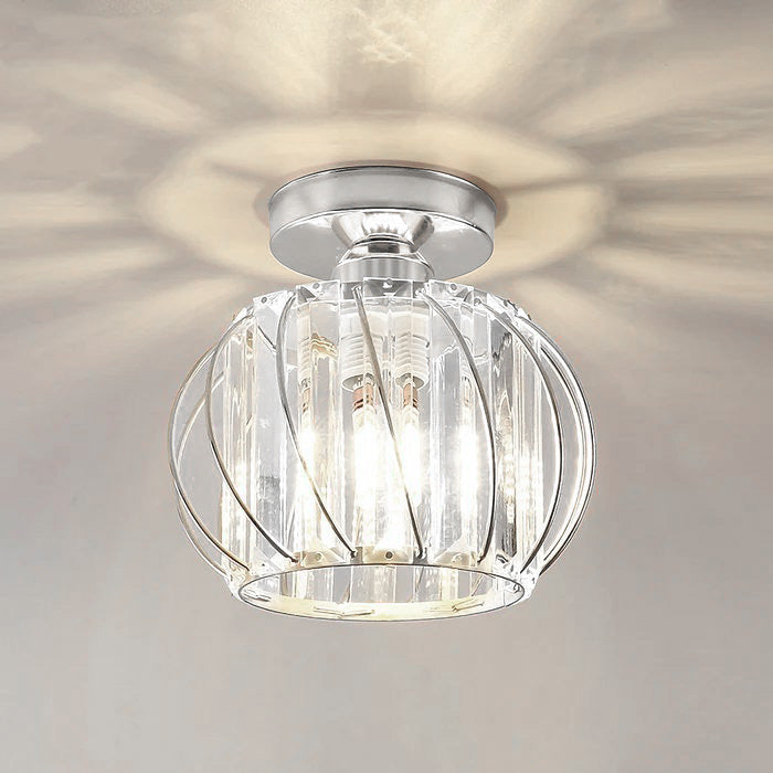 Black Ceiling Light with Glass Shade