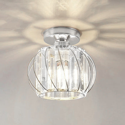 Black Ceiling Light with Glass Shade