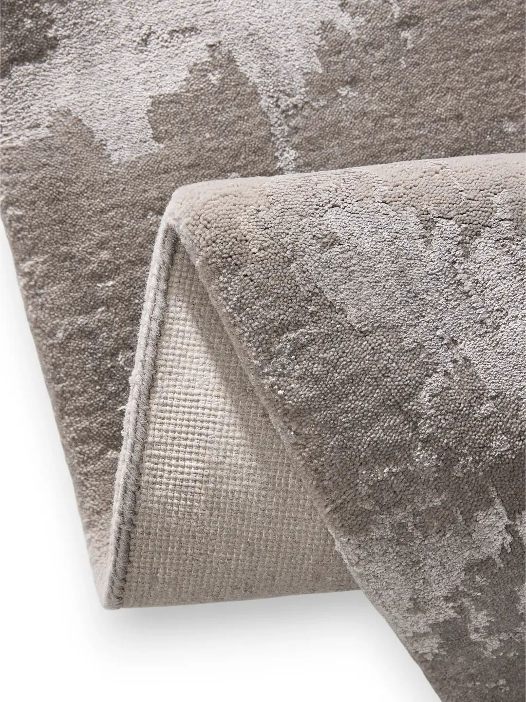 Grey viscose rug living room