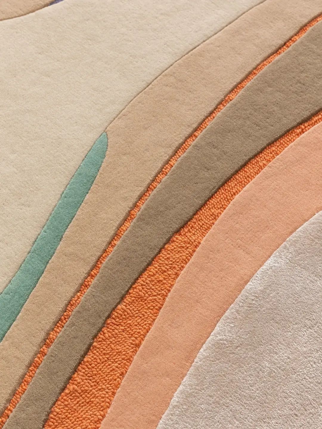 Multicolor Wool Rug Modern Design