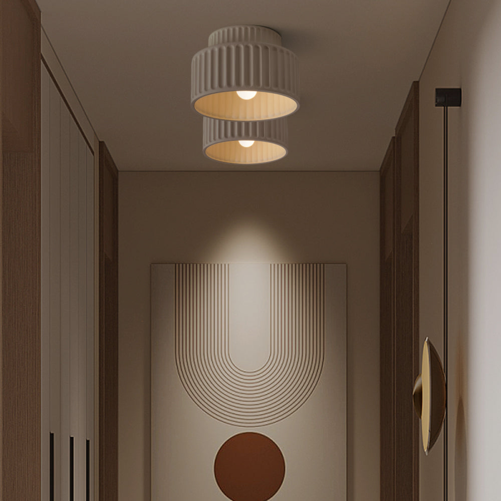 Vintage Fabric Drum Ceiling Lamp