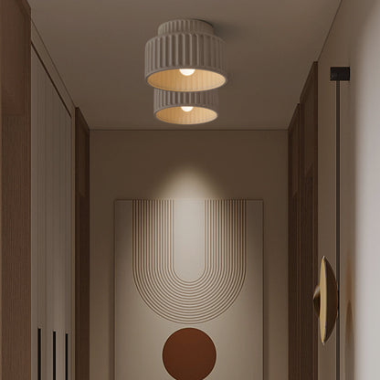 Vintage Fabric Drum Ceiling Lamp