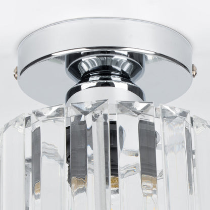 Glass Ceiling Light with Striped Shade