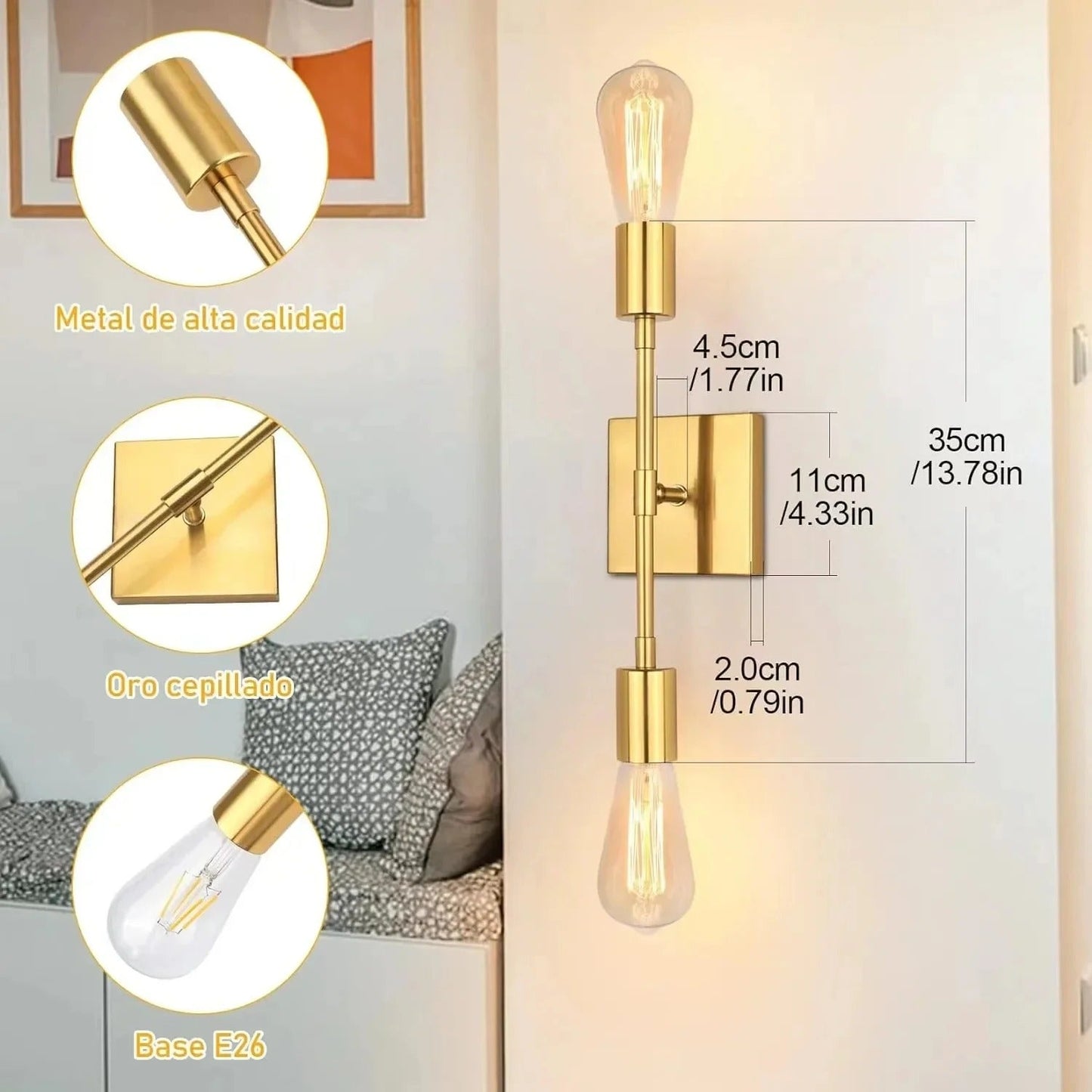 Opal Globe Dual Wall Sconce