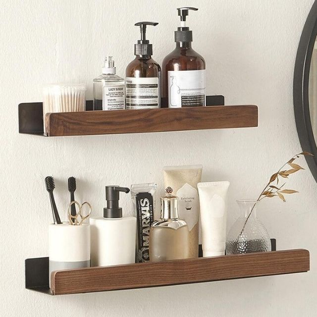 Selbstklebendes Massivholz-Badregal-Aster Selection