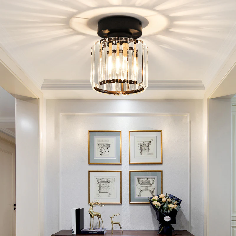 Sleek Black Hallway Ceiling Light