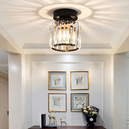 Sleek Black Hallway Ceiling Light