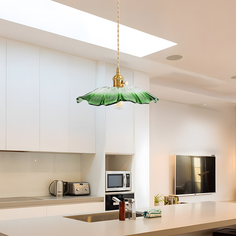 Retro Flower Glass Pendant Light