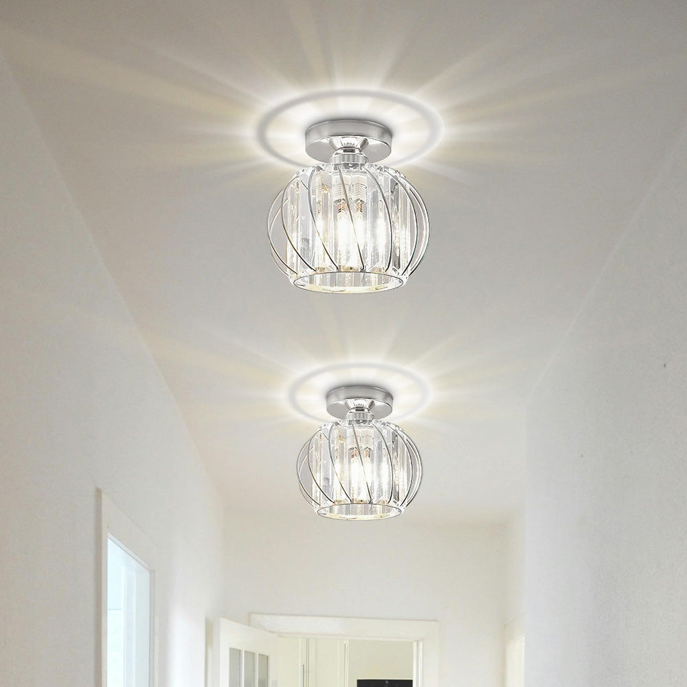 Black Ceiling Light with Glass Shade