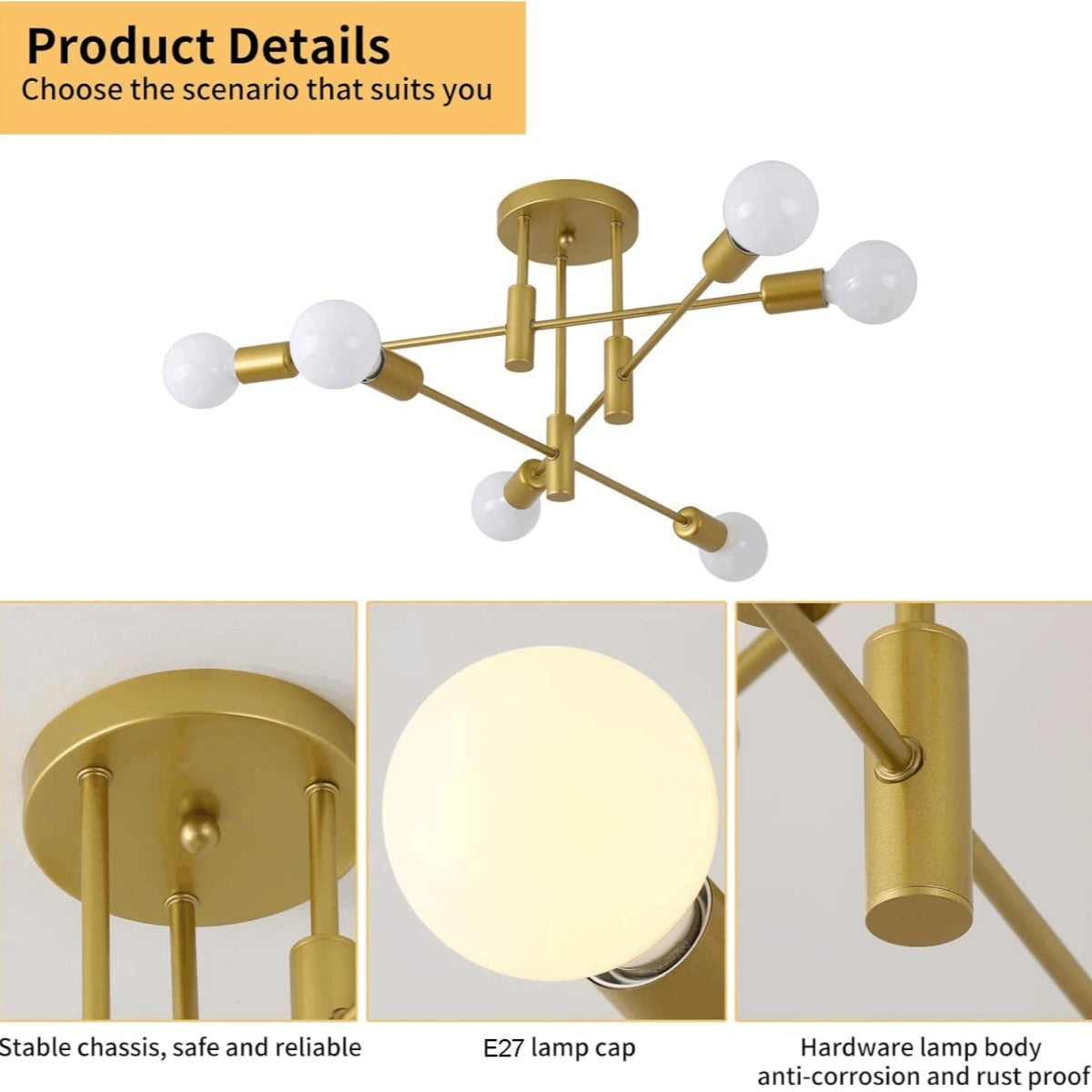 Nordic Black LED Ceiling Light