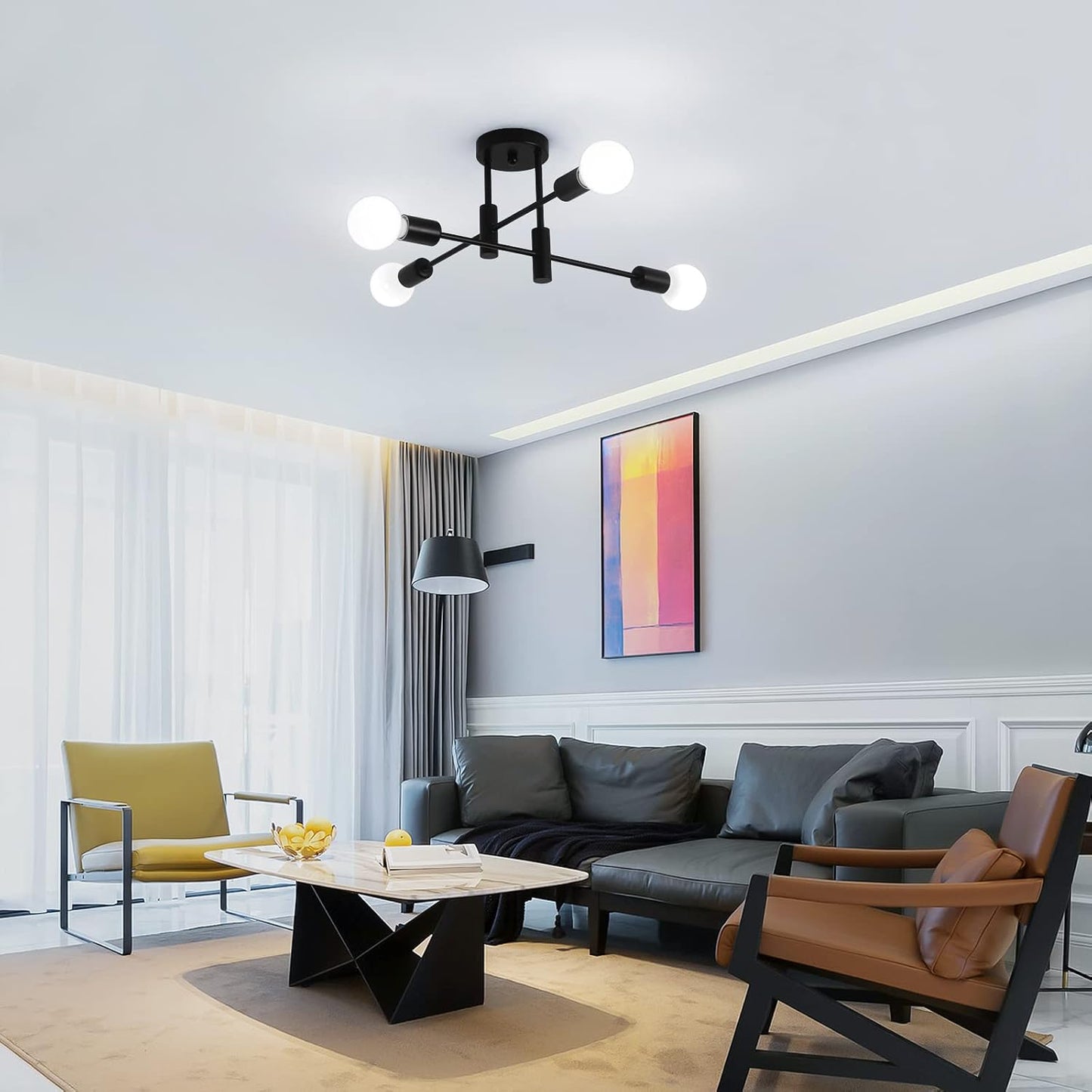Nordic Black LED Ceiling Light