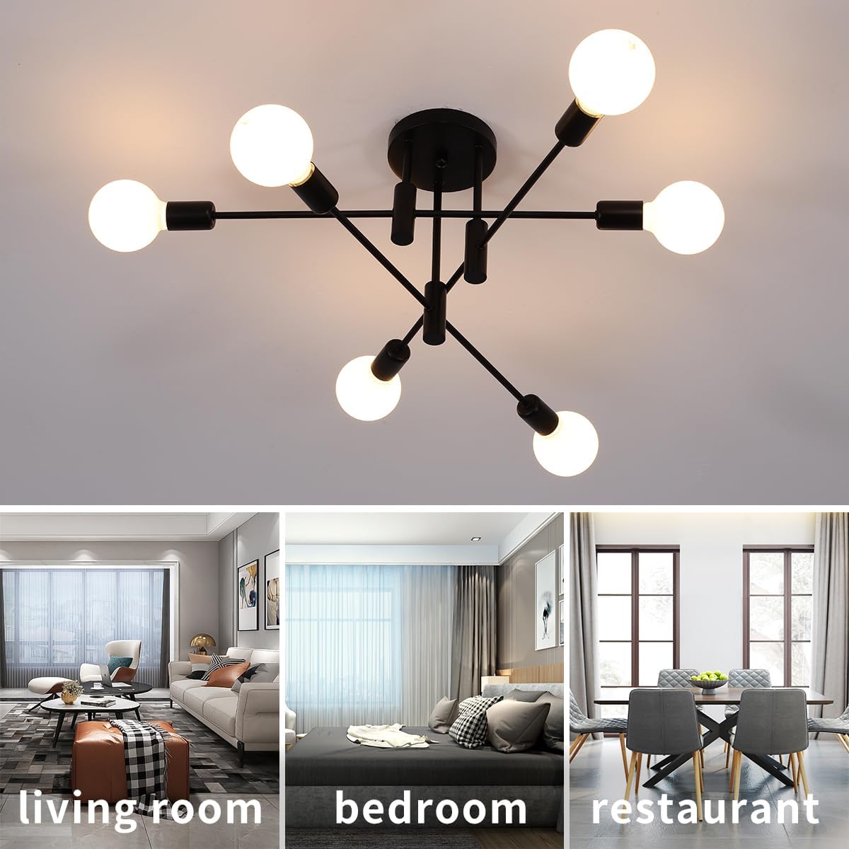 Nordic Black LED Ceiling Light