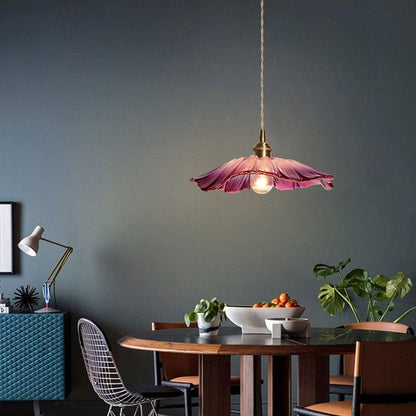 Retro Flower Glass Pendant Light