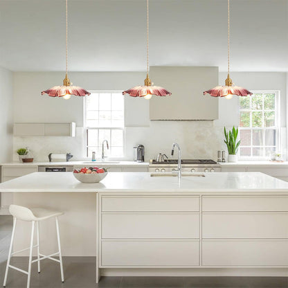 Retro Flower Glass Pendant Light