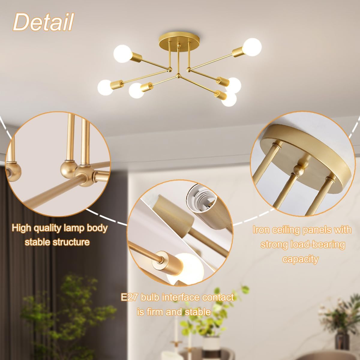 Gold Cluster Iron Ceiling Light