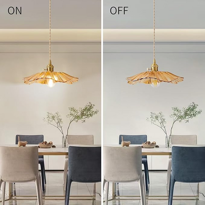 Retro Flower Glass Pendant Light