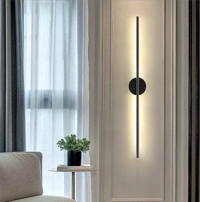 Slim Black LED Wall Sconce