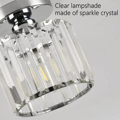 Glass Ceiling Light with Striped Shade