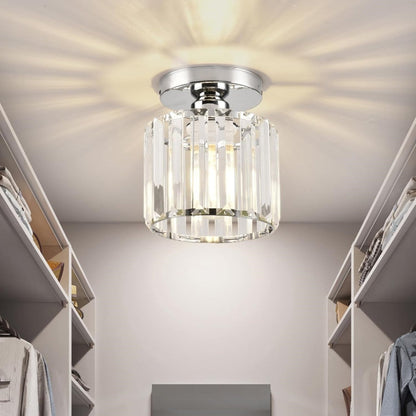 Glass Ceiling Light with Striped Shade