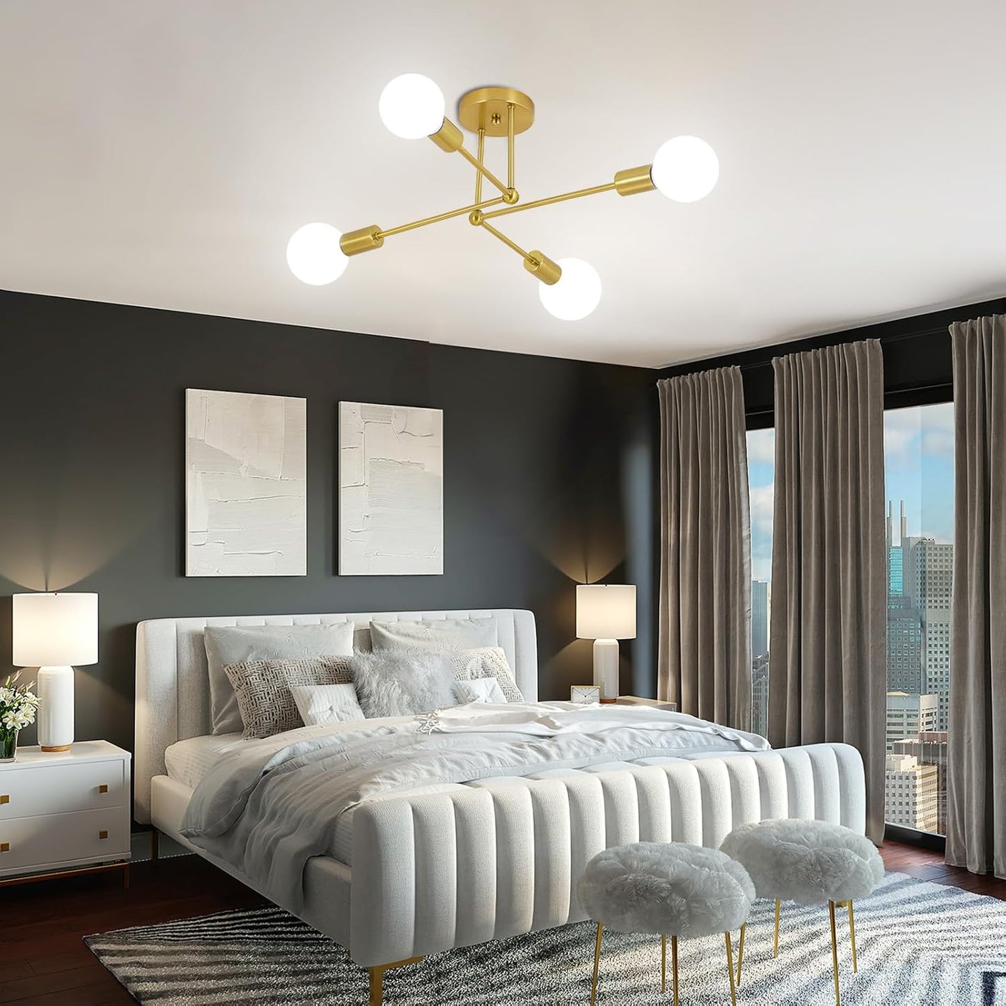 Gold Cluster Iron Ceiling Light