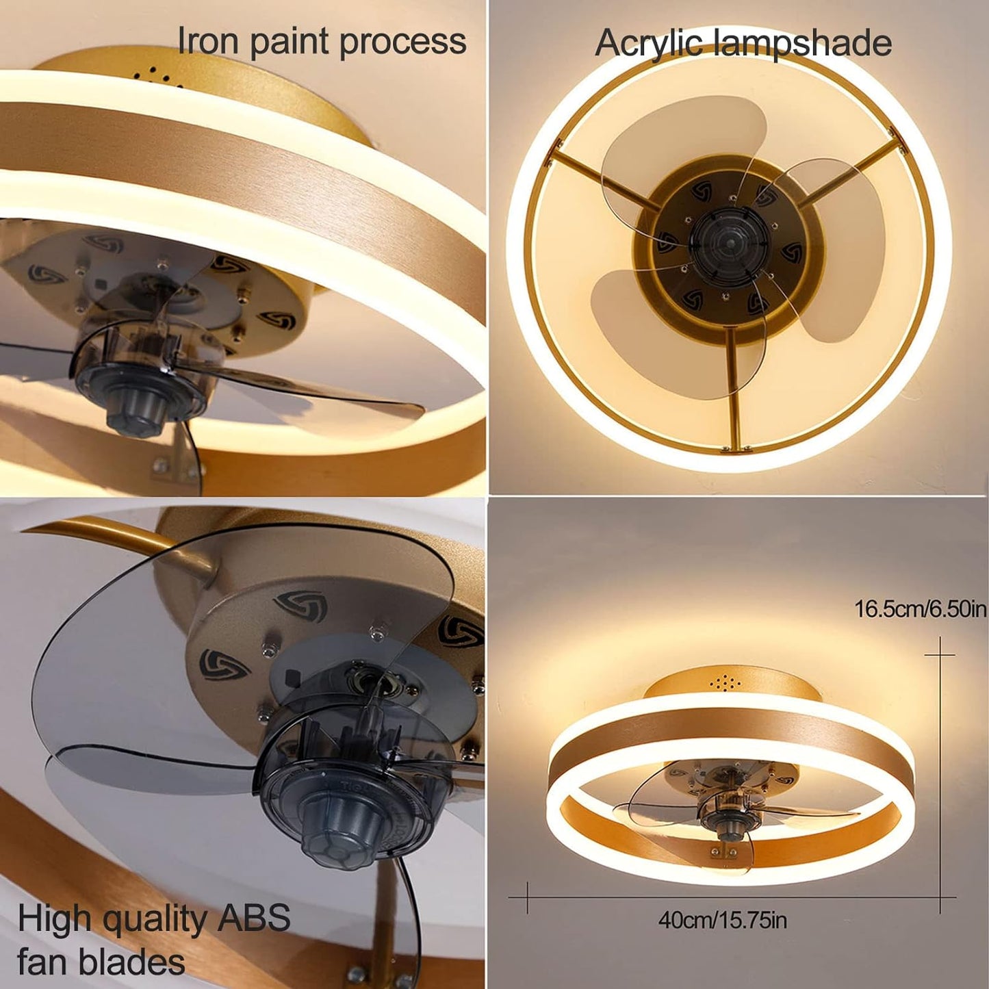 Flush Mount Ceiling Fan with LED