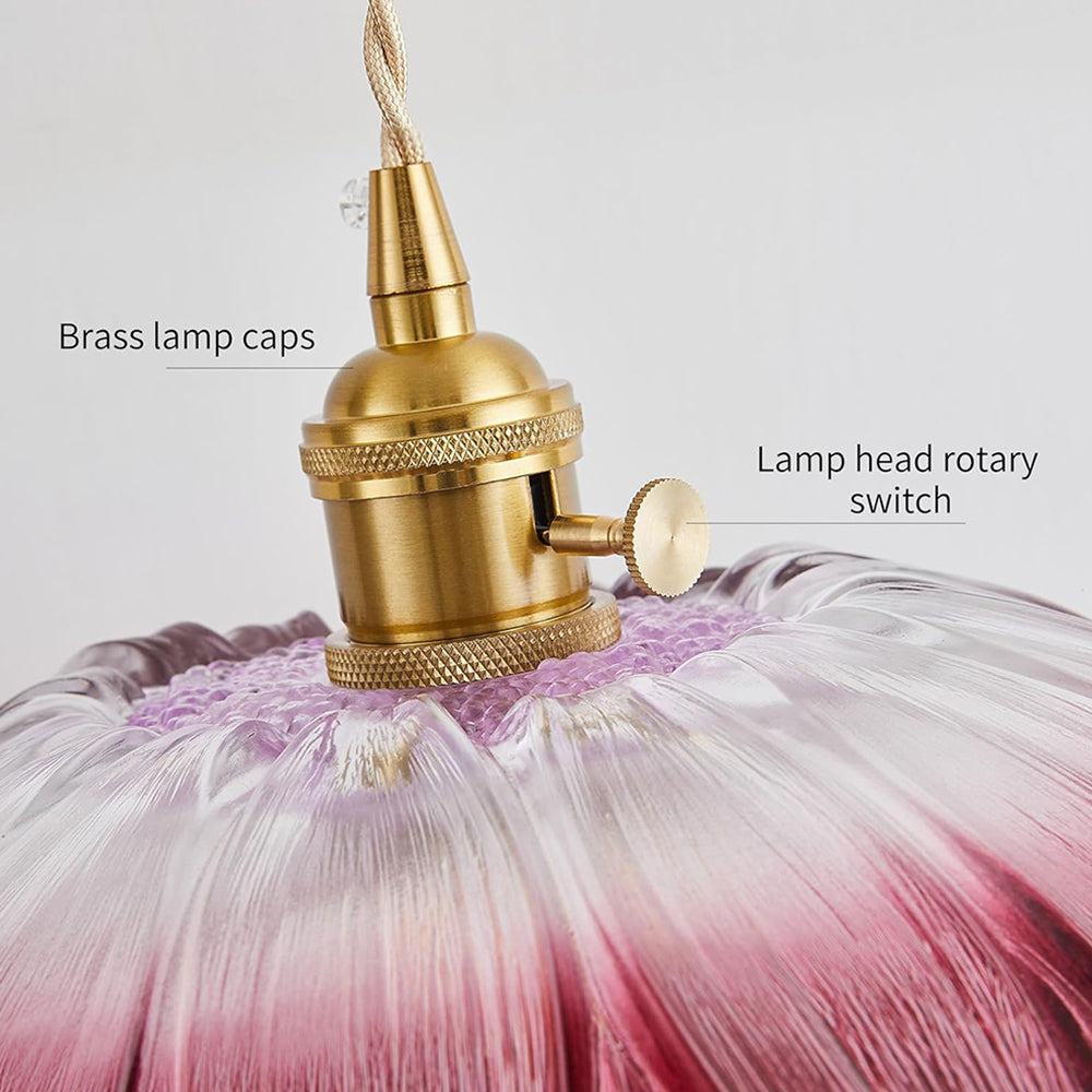 Retro Flower Glass Pendant Light