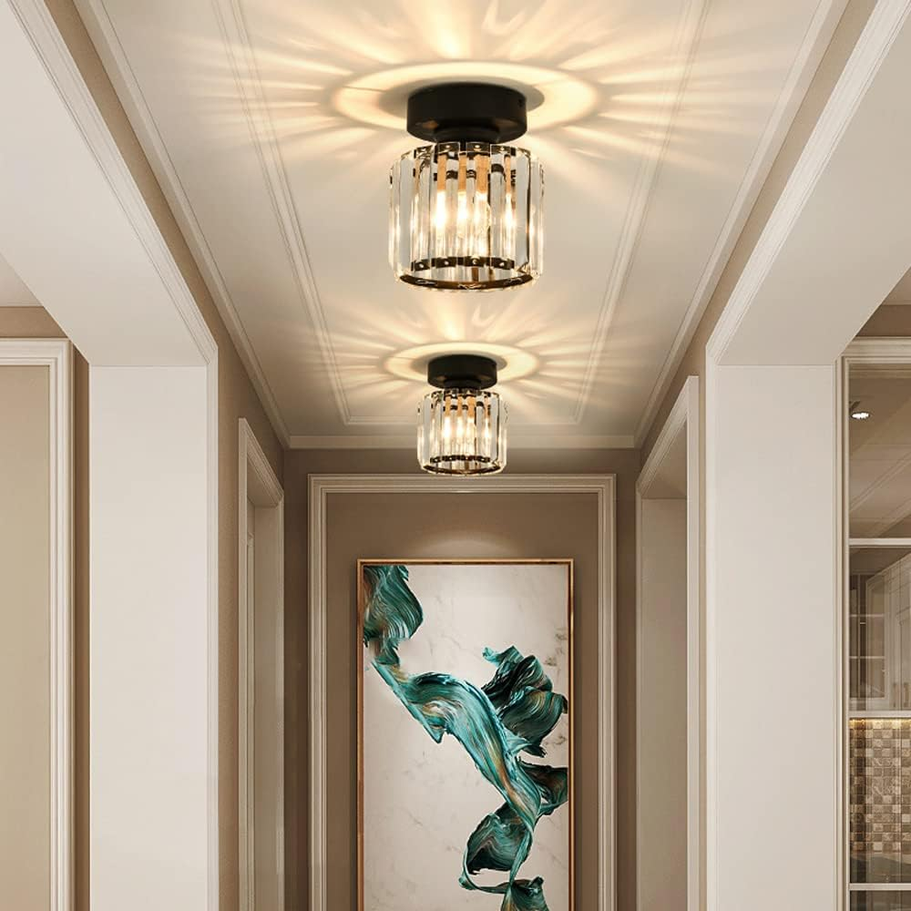 Sleek Black Hallway Ceiling Light