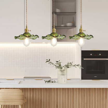 Floral Glass Pendant Lamp