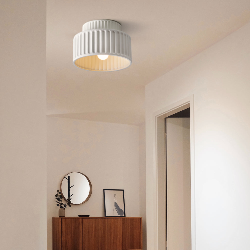 Vintage Fabric Drum Ceiling Lamp